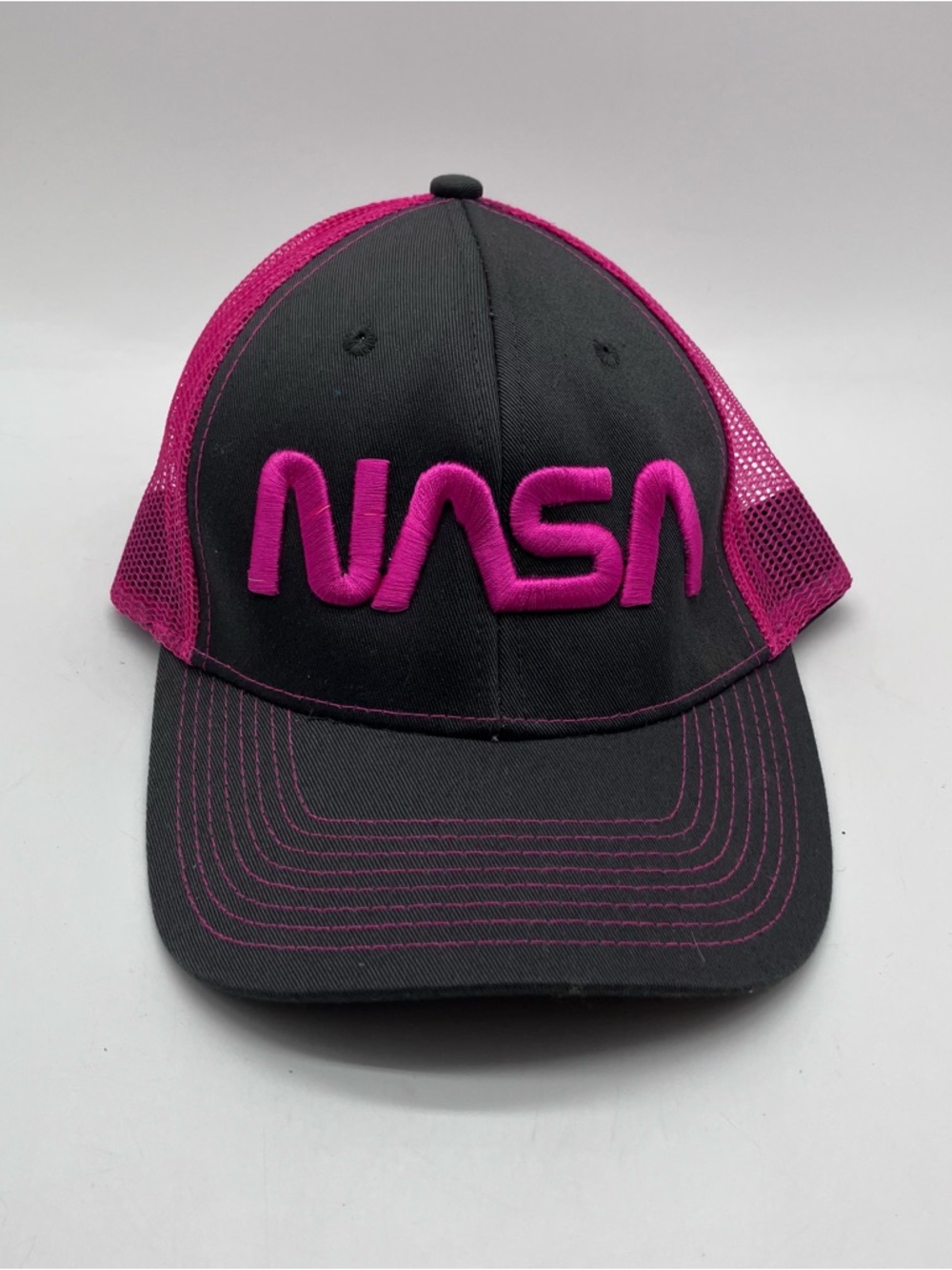 Fahrenheit Black and Fuchsia NASA Trucker Hat